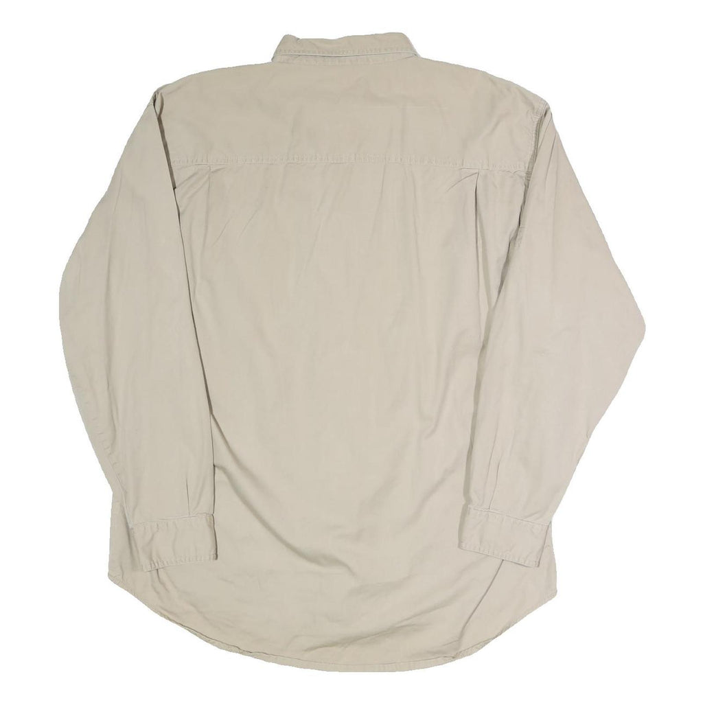 BUGLE BOY Mens Beige Casual Shirt XL Cotton Blend Button Front Pockets