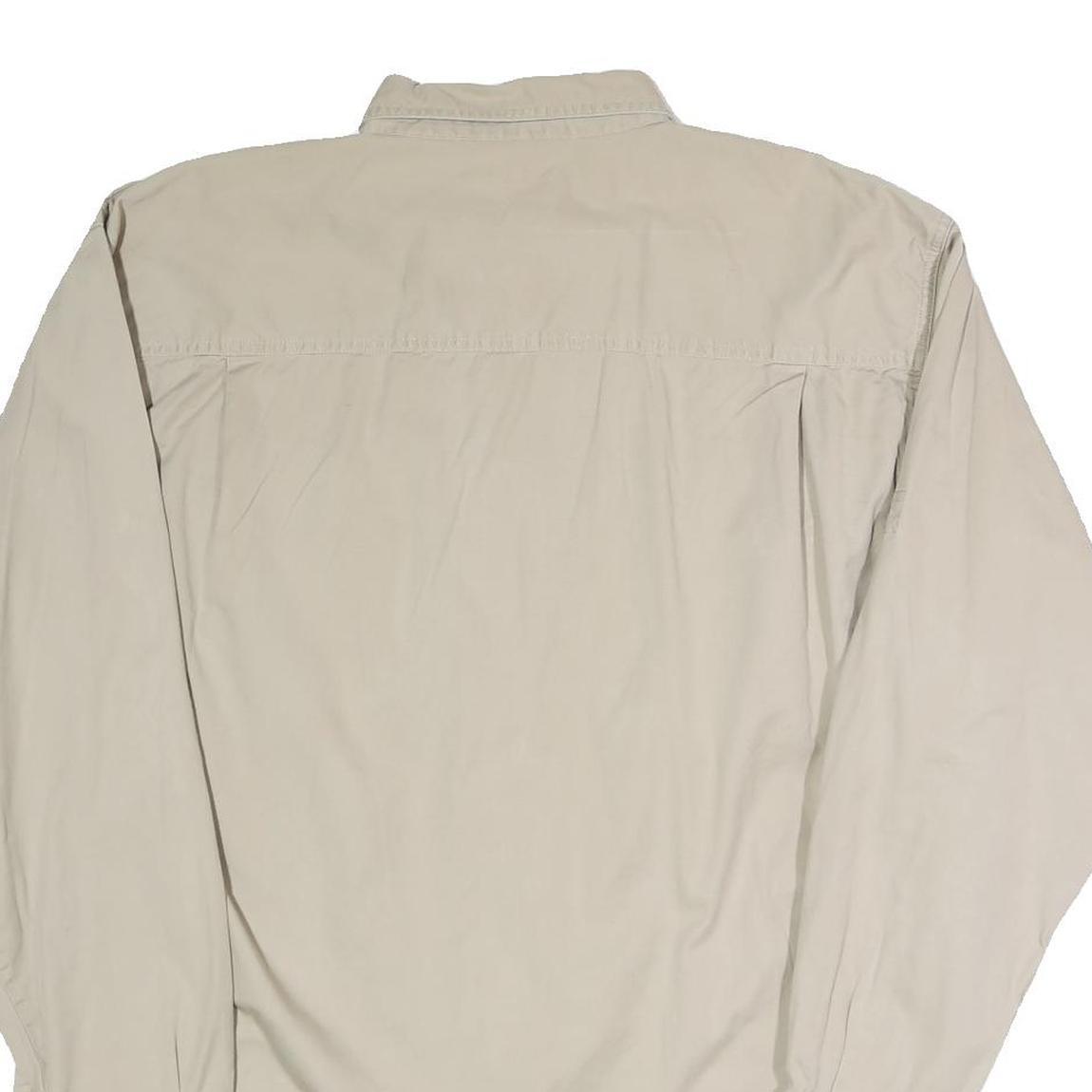 BUGLE BOY Mens Beige Casual Shirt XL Cotton Blend Button Front Pockets