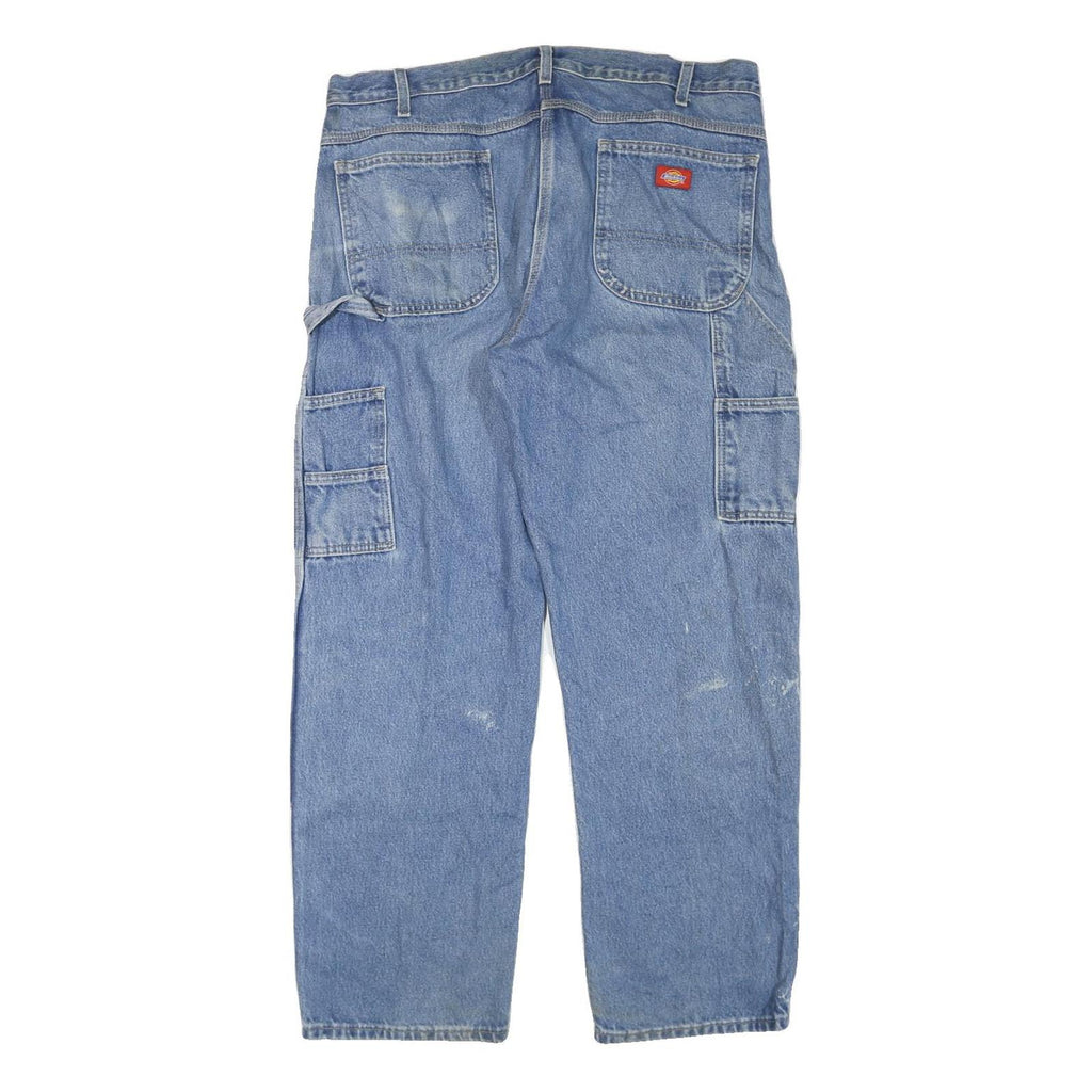 DICKIES Mens Jeans Blue Regular Loose Denim Medium W38 L32 Workwear Utility