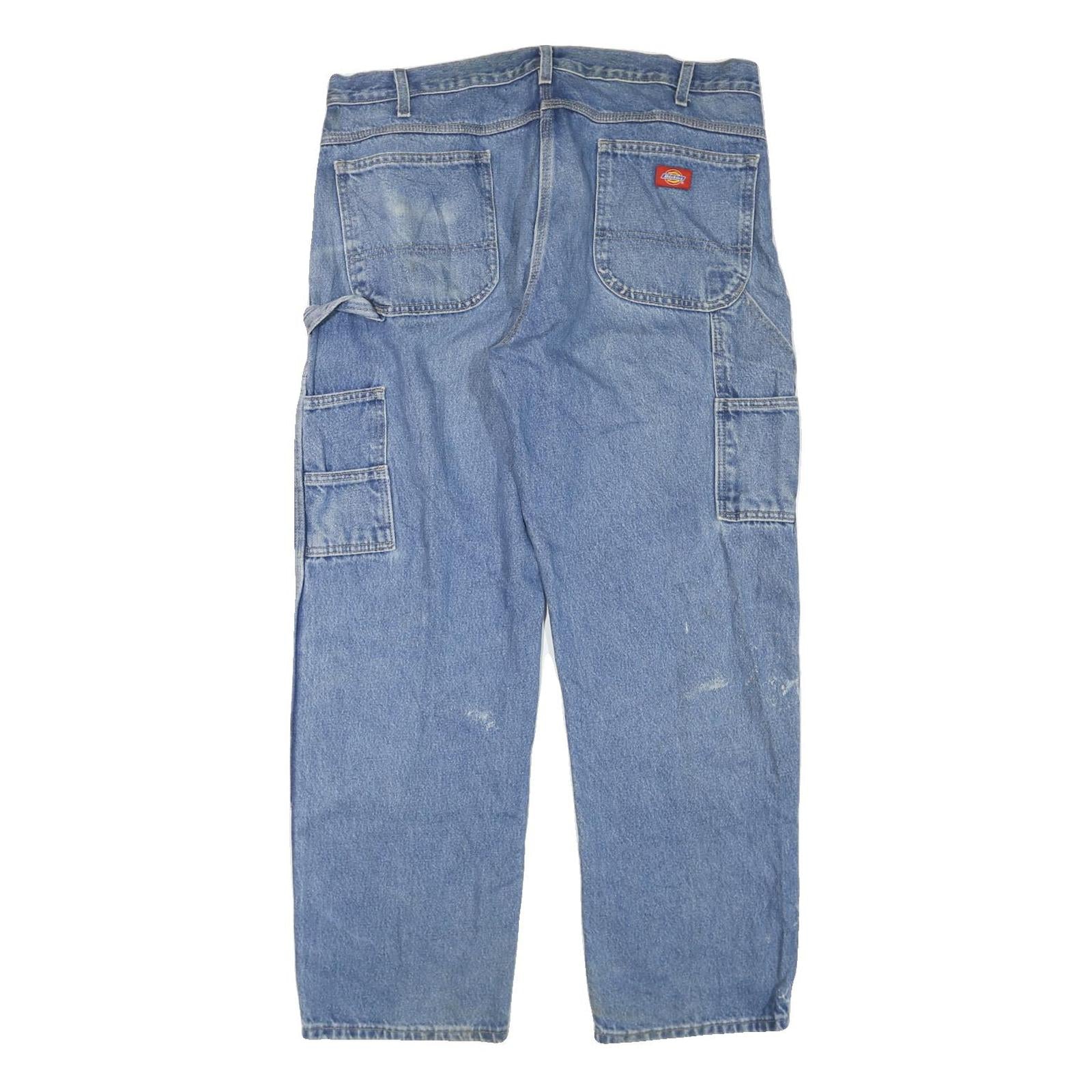 DICKIES Mens Jeans Blue Regular Loose Denim Medium W38 L32 Workwear Utility