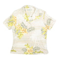 TOMMY BAHAMA Womens Cream & Yellow Printed Shirt Short Sleeve Collared S Silk