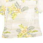 TOMMY BAHAMA Womens Cream & Yellow Printed Shirt Short Sleeve Collared S Silk