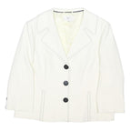 CC Womens White Jacket UK 18 Polyester Blend Button Classic Formal