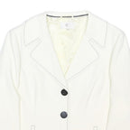 CC Womens White Jacket UK 18 Polyester Blend Button Classic Formal