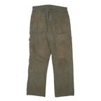 DICKIES Mens Cotton Blend Green Regular Straight Trousers W30 L31 Workwear Zip