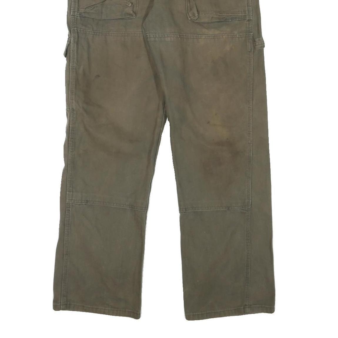 DICKIES Mens Cotton Blend Green Regular Straight Trousers W30 L31 Workwear Zip