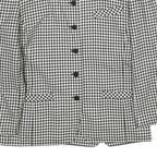 SMARTI STYLE Womens Black & White Check Jacket UK 12 Wool Blend Button Closure