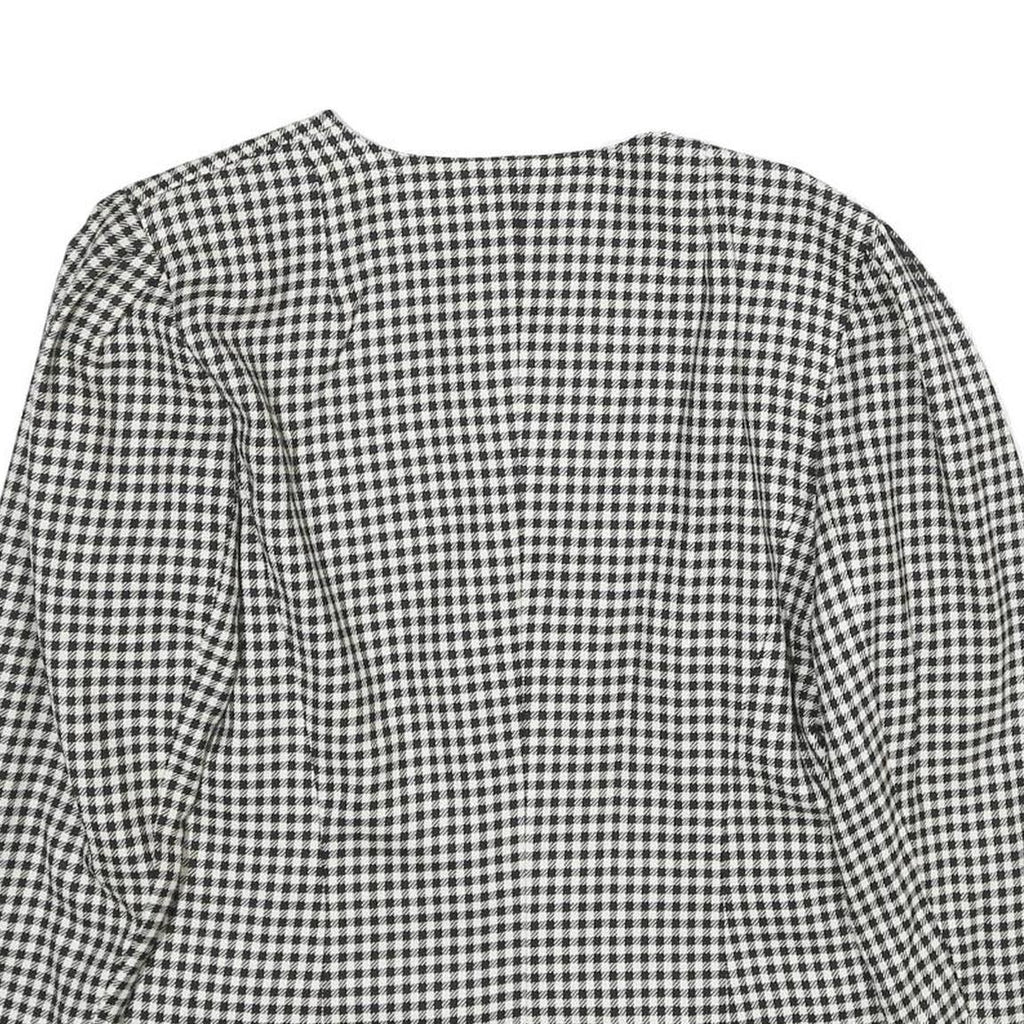 SMARTI STYLE Womens Black & White Check Jacket UK 12 Wool Blend Button Closure