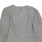 SMARTI STYLE Womens Black & White Check Jacket UK 12 Wool Blend Button Closure