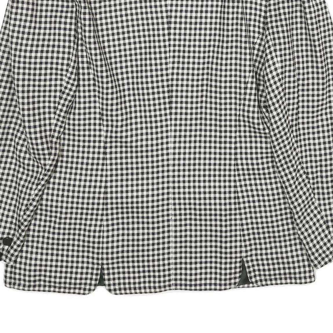 SMARTI STYLE Womens Black & White Check Jacket UK 12 Wool Blend Button Closure