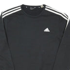 ADIDAS Mens Black Crew Neck Sweatshirt Size M Athletic Cotton Blend Casual