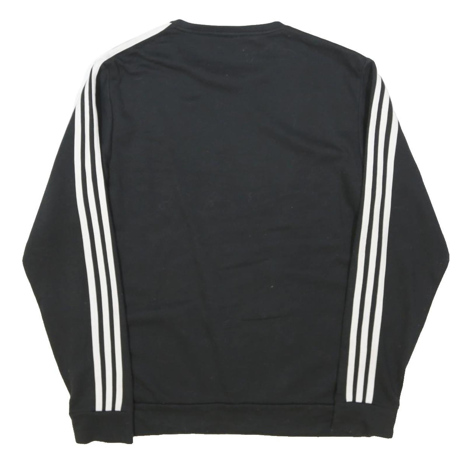 ADIDAS Mens Black Crew Neck Sweatshirt Size M Athletic Cotton Blend Casual