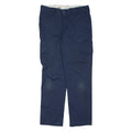 DICKIES Cargo Mens Trousers Blue Slim Straight W32 L30