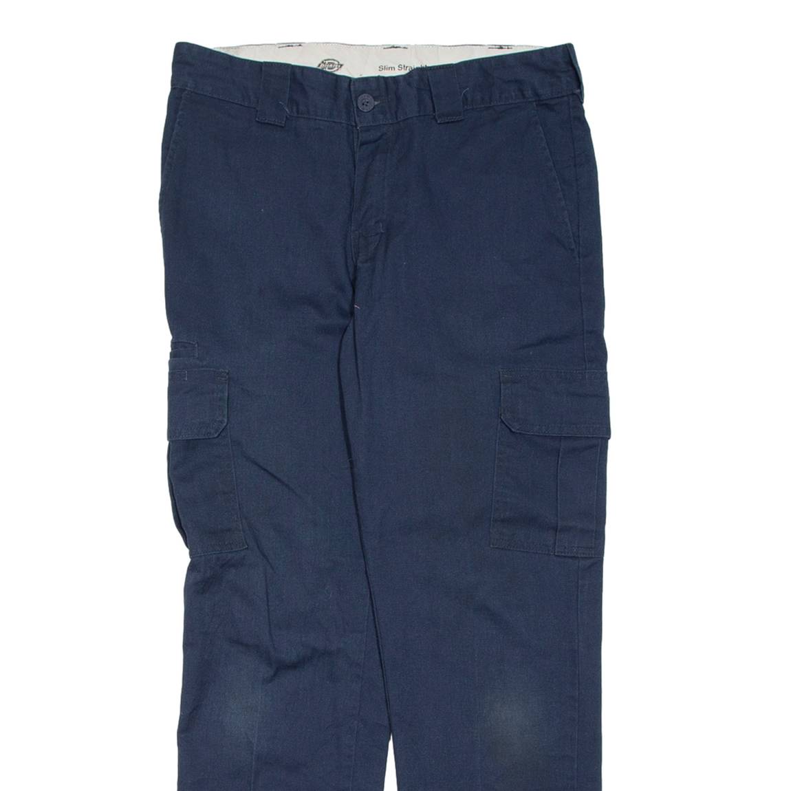 DICKIES Cargo Mens Trousers Blue Slim Straight W32 L30