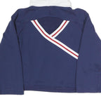 CHAMPION Womens Navy & White Hoodie S Cotton Blend Casual Pullover