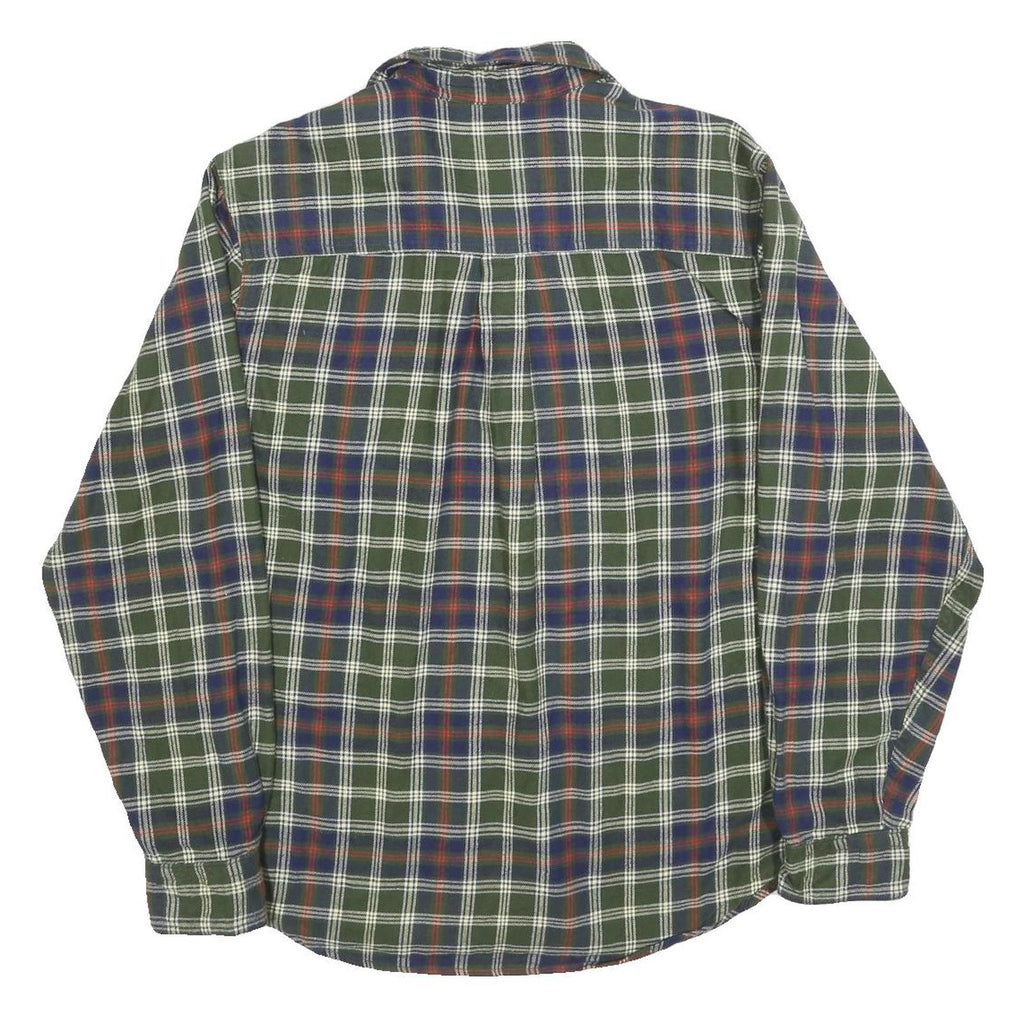 WOOLRICH Mens Green & Blue Check Shirt M Classic Plaid Pattern Long Sleeve