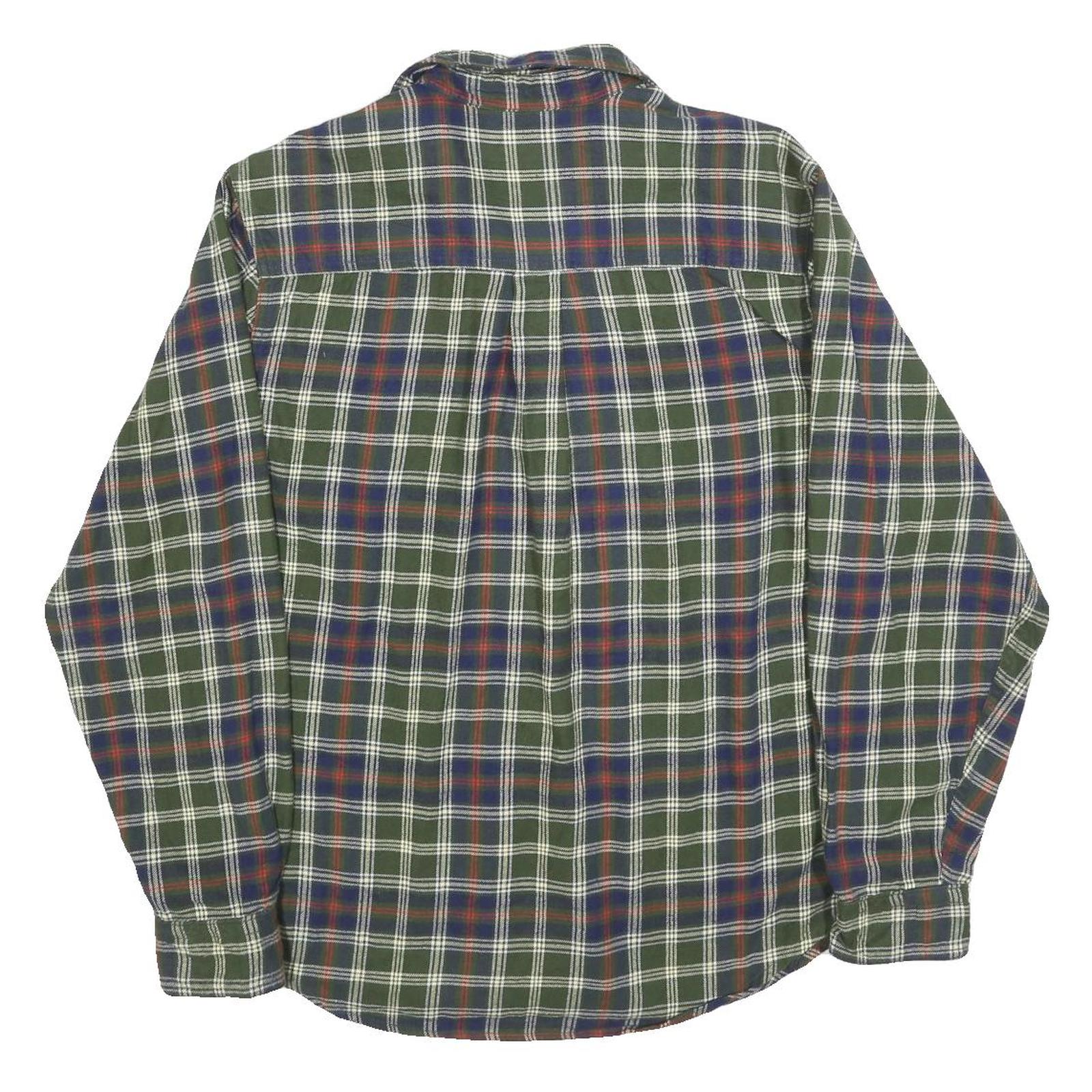WOOLRICH Mens Green & Blue Check Shirt M Classic Plaid Pattern Long Sleeve