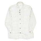 Mens Plain Shirt Beige Long Sleeve M