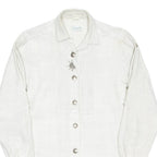 Mens Plain Shirt Beige Long Sleeve M