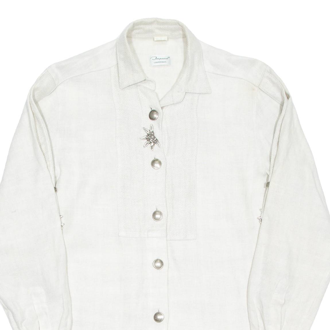 Mens Plain Shirt Beige Long Sleeve M