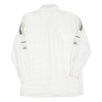 Mens Plain Shirt Beige Long Sleeve M
