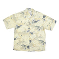 ORIGINAL ISLAND SPORT Mens Beige & Grey Hawaiian Shirt M Beach Casual Relaxed