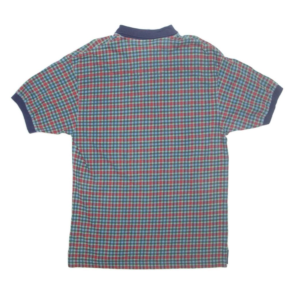NAUTICA Mens Polo Shirt Blue Check 2XL