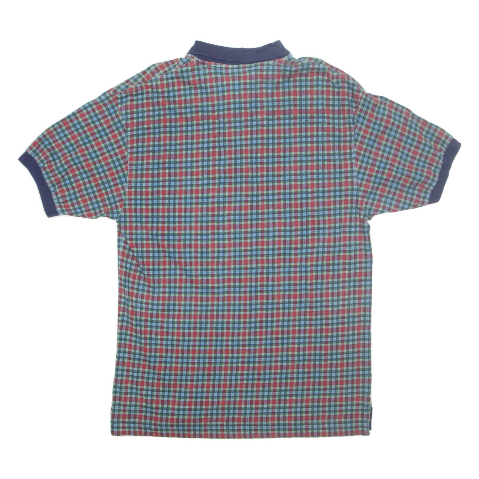 NAUTICA Mens Polo Shirt Blue Check 2XL
