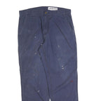 CARHARTT Mens Cotton Blend Navy Relaxed Straight Trousers W34 L32 Workwear Zip