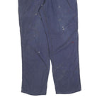 CARHARTT Mens Cotton Blend Navy Relaxed Straight Trousers W34 L32 Workwear Zip