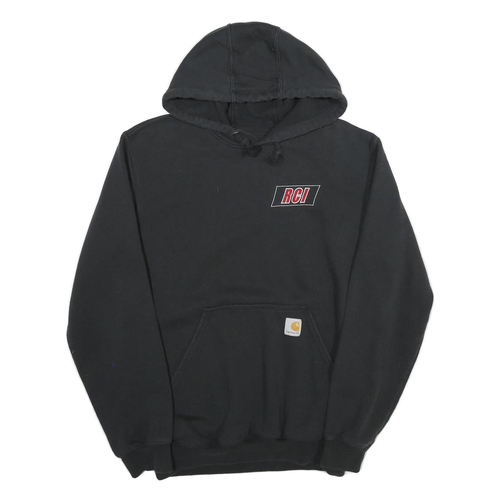 CARHARTT Mens Black Hoodie S Cotton Workwear Casual