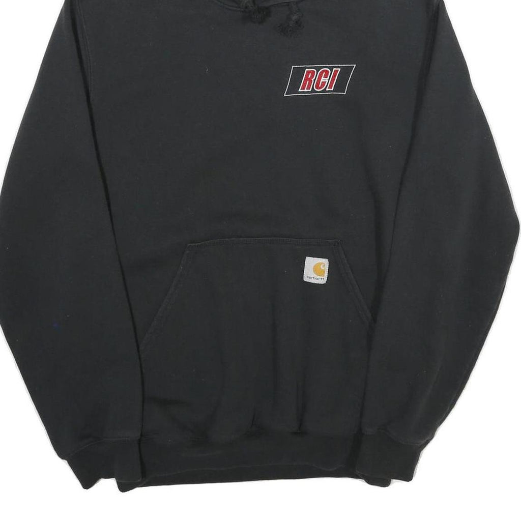 CARHARTT Mens Black Hoodie S Cotton Workwear Casual