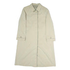 MARCONA Womens Cream Cotton Blend Jacket L Plain Zip Closure Classic Fit