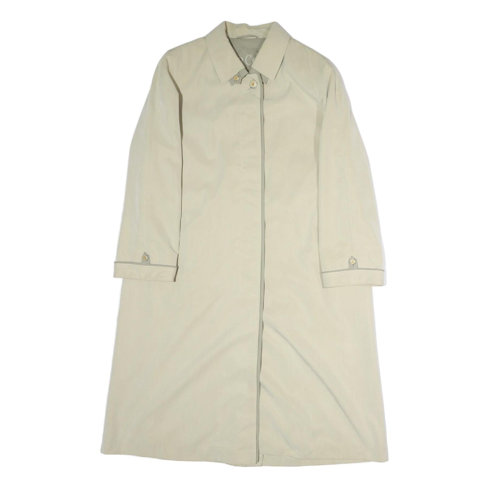 MARCONA Womens Cream Cotton Blend Jacket L Plain Zip Closure Classic Fit