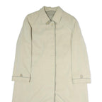 MARCONA Womens Cream Cotton Blend Jacket L Plain Zip Closure Classic Fit