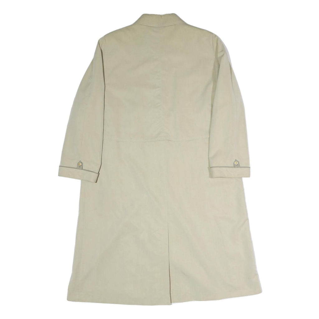MARCONA Womens Cream Cotton Blend Jacket L Plain Zip Closure Classic Fit