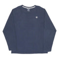 CHAMPION Mens Blue Long Sleeve Crew Neck Cotton Blend L T-Shirt Classic