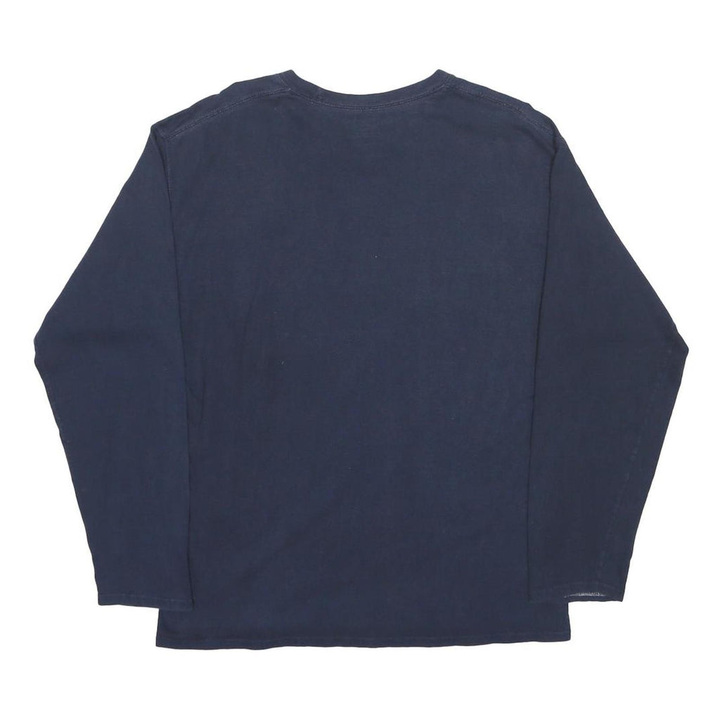 CHAMPION Mens Blue Long Sleeve Crew Neck Cotton Blend L T-Shirt Classic