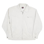 TEDDYS Mens White Cotton Blend Zip Jacket L Plain Casual Lightweight Outerwear
