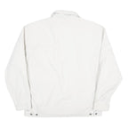 TEDDYS Mens White Cotton Blend Zip Jacket L Plain Casual Lightweight Outerwear