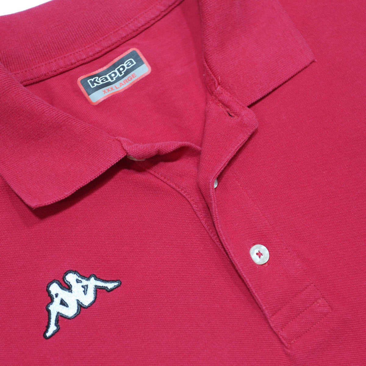KAPPA Mens Red Short Sleeve Plain Polo Shirt 3XL Cotton Classic Casual