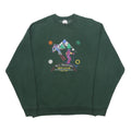 FRUIT OF THE LOOM Mens Green All Seasons Ski Club Crew Neck XL Ski Graphic
