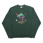 FRUIT OF THE LOOM Mens Green All Seasons Ski Club Crew Neck XL Ski Graphic