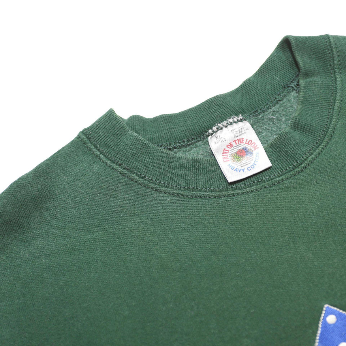FRUIT OF THE LOOM Mens Green All Seasons Ski Club Crew Neck XL Ski Graphic