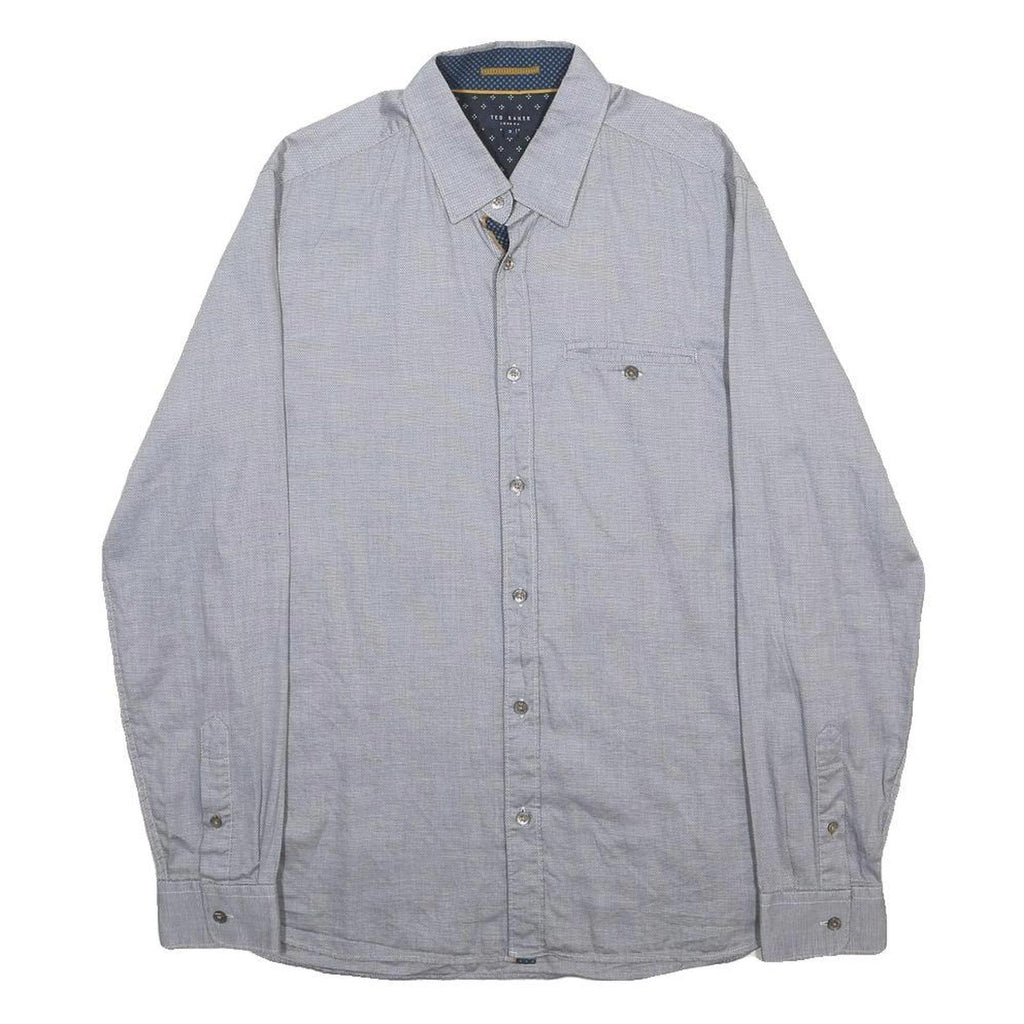 TED BAKER Mens Blue Shirt M Cotton Long Sleeve Button Casual Smart