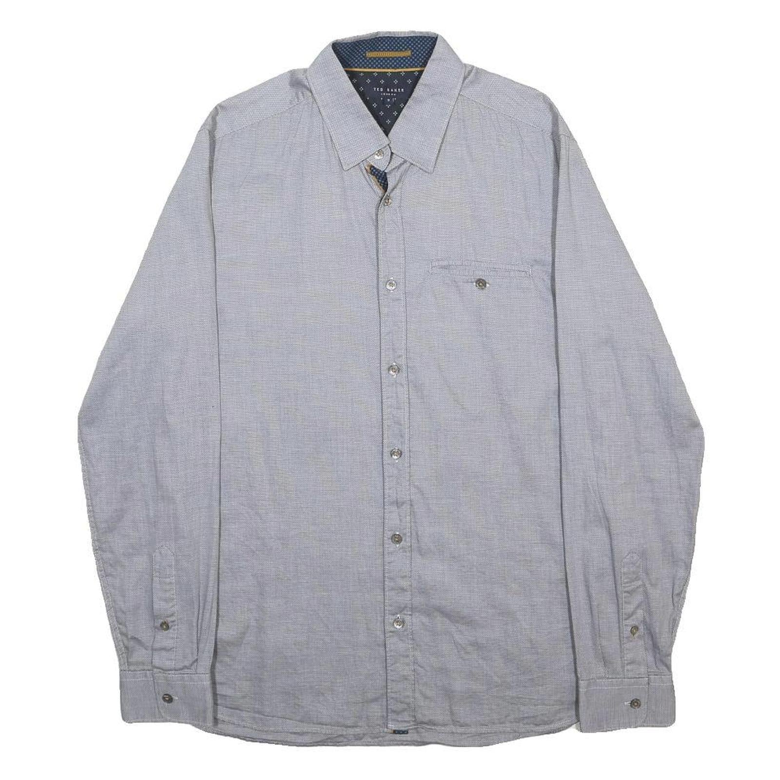 TED BAKER Mens Blue Shirt M Cotton Long Sleeve Button Casual Smart