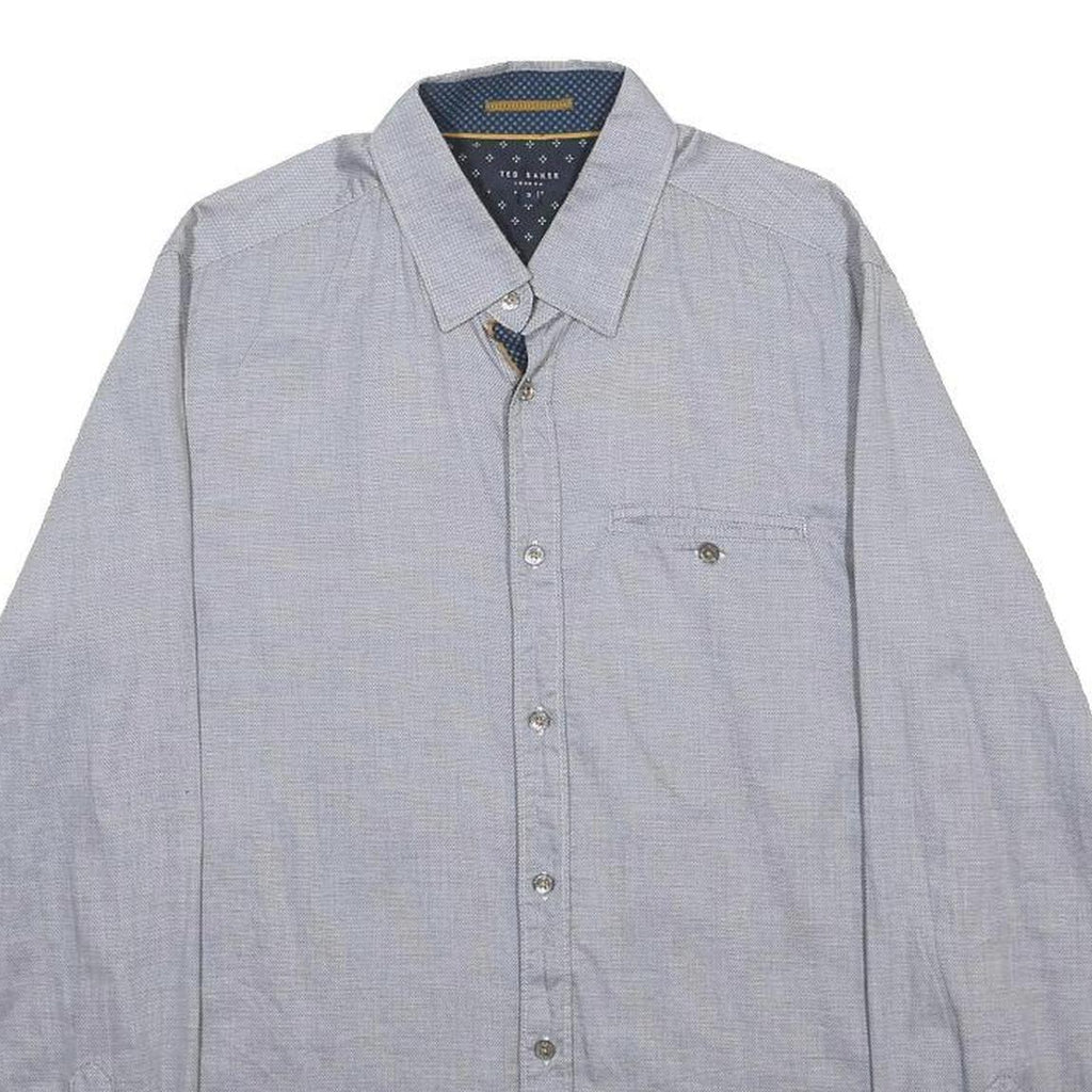 TED BAKER Mens Blue Shirt M Cotton Long Sleeve Button Casual Smart