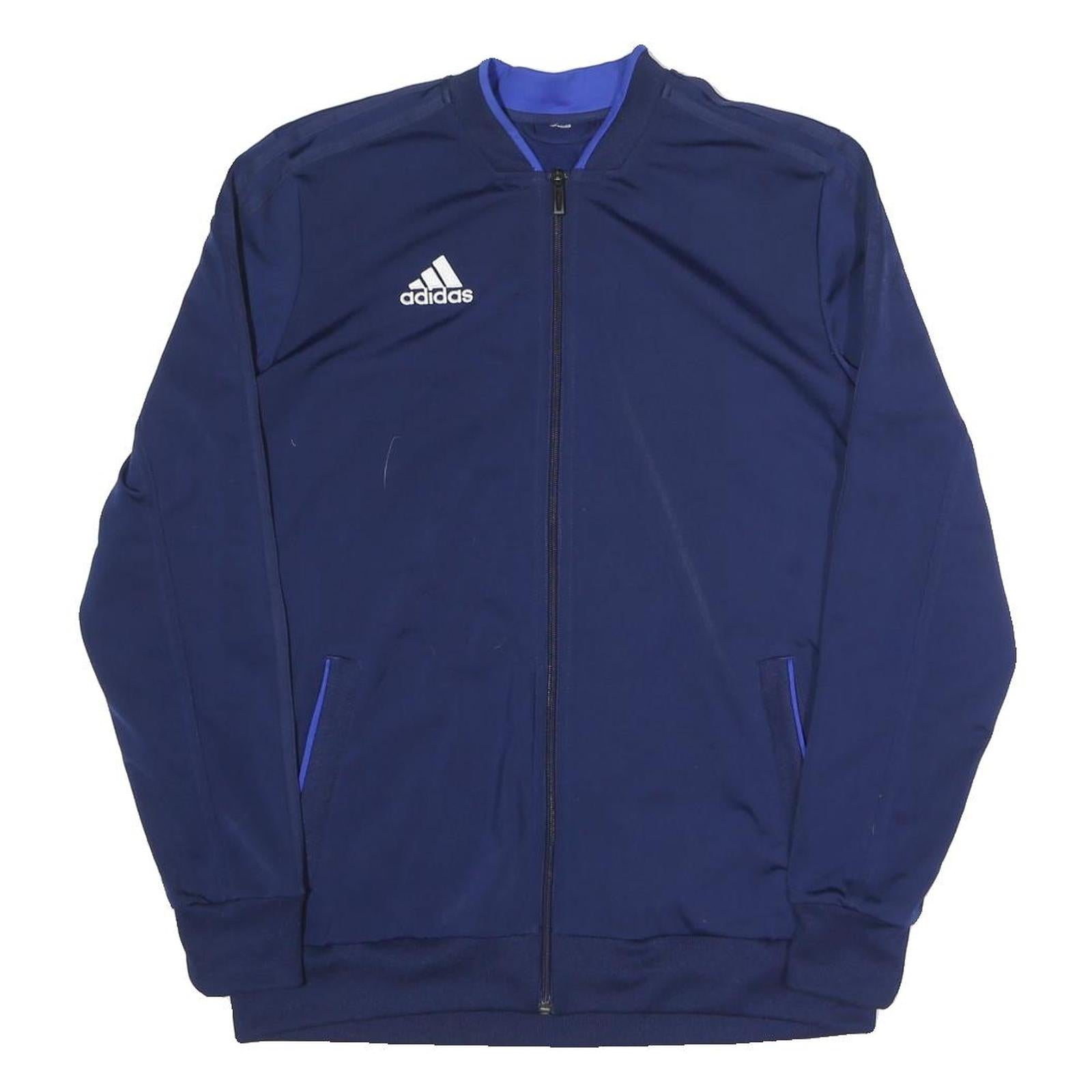 ADIDAS Mens Blue Jacket M Polyester Blend Track Top Sportswear Zip Casual