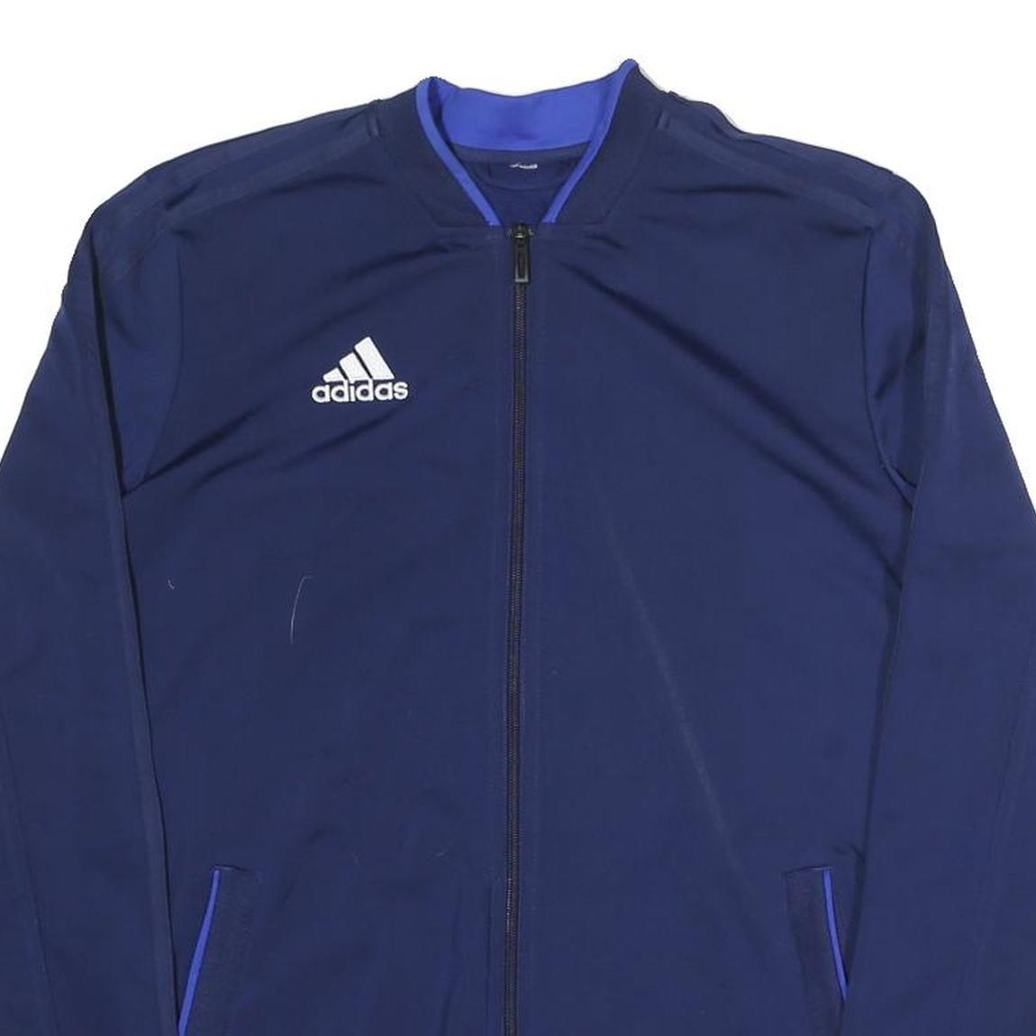 ADIDAS Mens Blue Jacket M Polyester Blend Track Top Sportswear Zip Casual