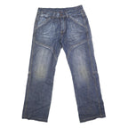 CELIO Mens Relaxed Blue Denim Jeans W36 L34 Casual Cotton Blend Zip Pockets